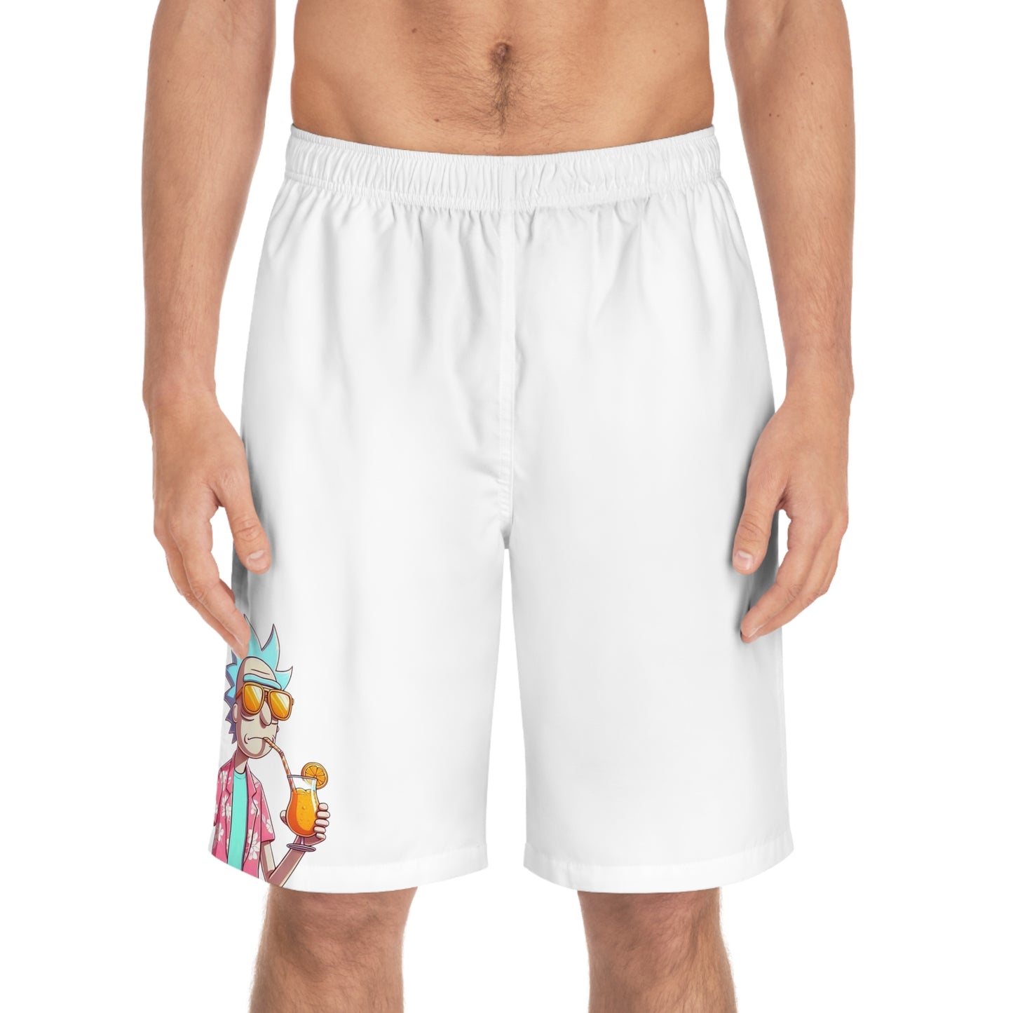 Rick and Morty Men's Board Shorts - Summer Vibes Swimwear